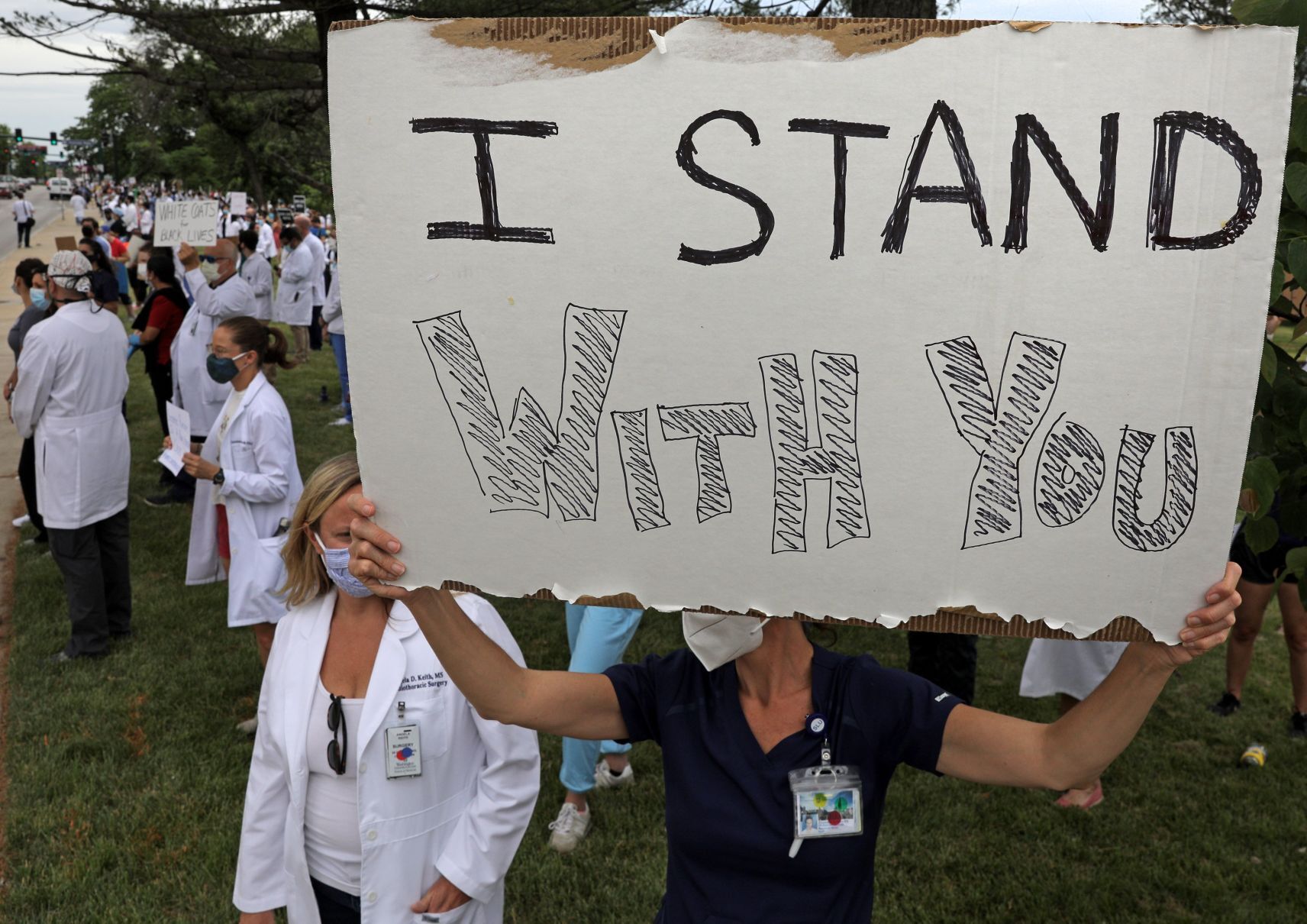 White coats protest for Black Lives Matter